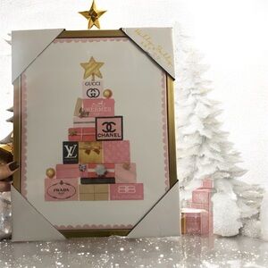 Designer Christmas Tree Made of Designer Boxes Frame, NWT, 11” x 14”